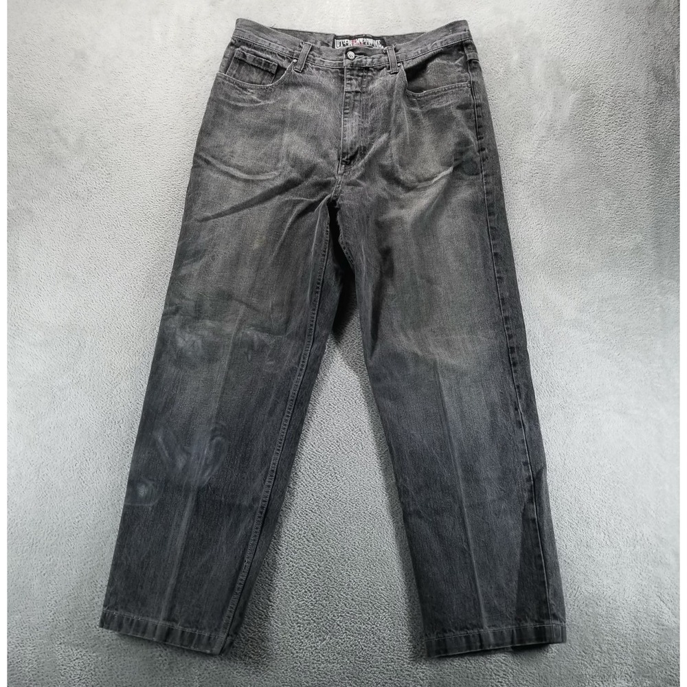 VTG Lot 29 Jeans‎ Mens 36x32 Black Baggy Wide Leg Faded Grunge Y2K